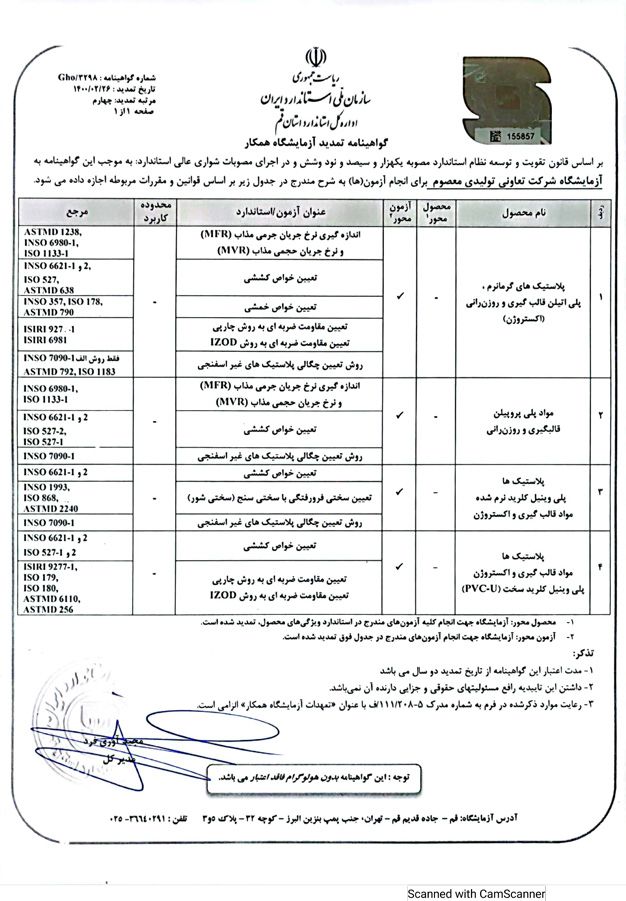 گواهینامه تایید صلاحیت آزمایشگاه همکار